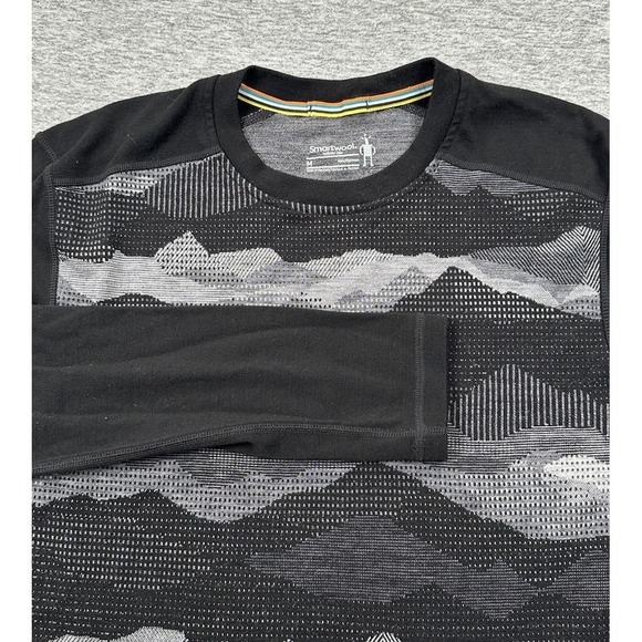 Smartwool Merino 250 Wool Base Layer Long Sleeve Mens Medium Black Hiking - Picture 1 of 9